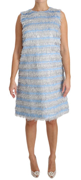 Dolce & Gabbana Light Blue Silver Shift Gown Dress -   -  Dolce & Gabbana.